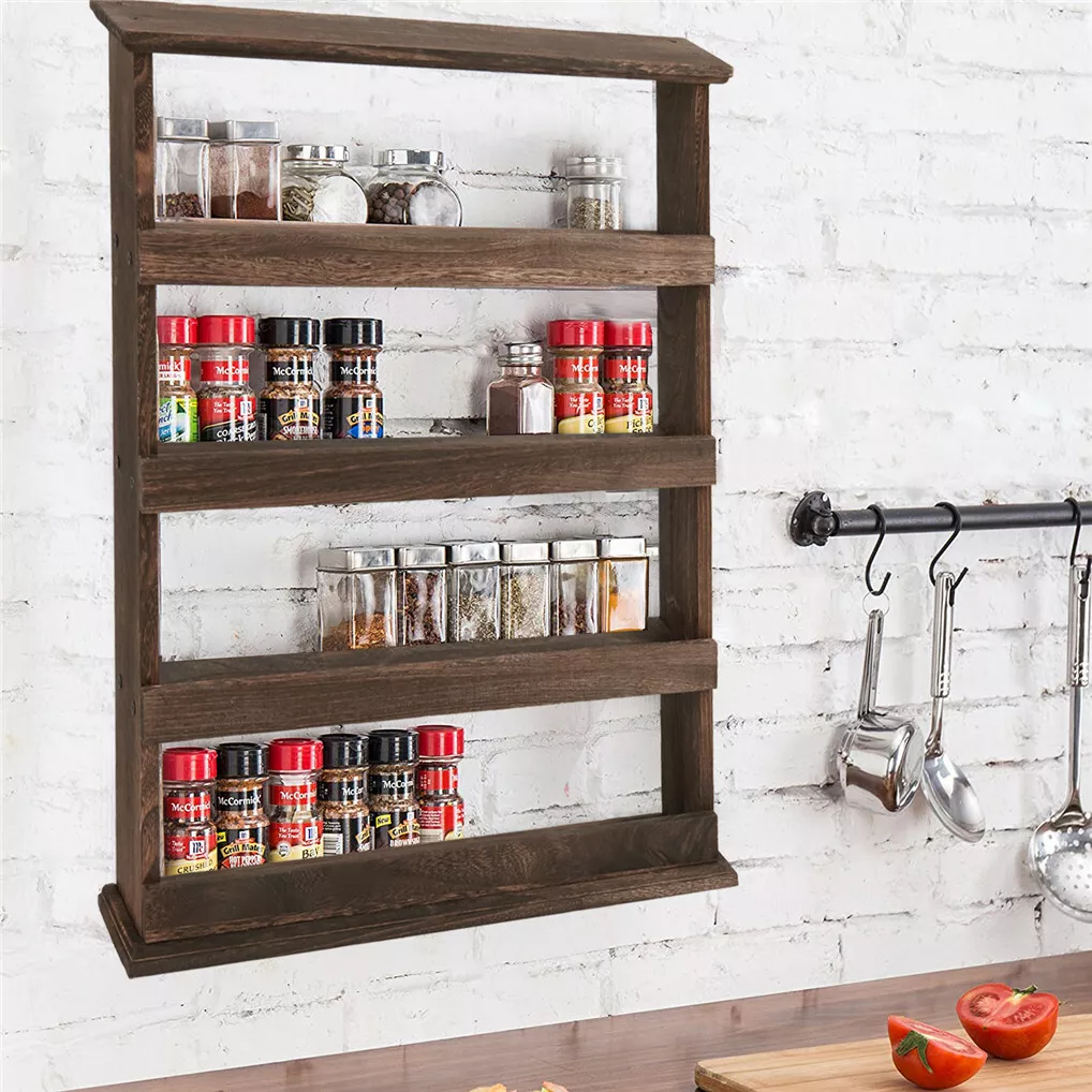 Seasoning Rack Organizer, Kitchen Spice Box Holder Storage Shelf For Home  Without Drilling