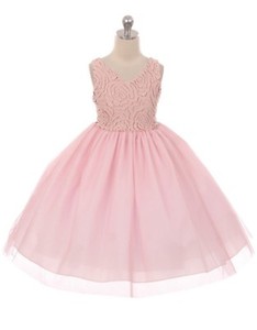 rose pink flower girl dresses