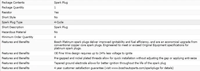 6 bujías Bosch Platinum para Ford Explorer Sport Trac 2007-2010 V6-4,0 L Foto 4 de 4