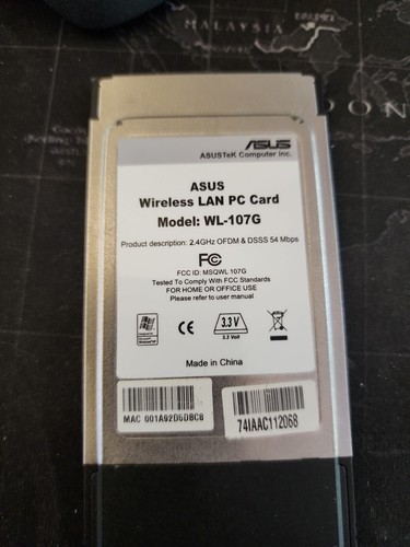 Asus WL-107g laptop wireless g card bus adapter - Bild 2 von 2