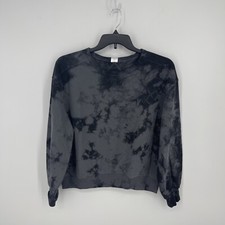 Member's Mark Tie Dye Relaxed Fit Lightweight Sweatshirt Black/Gray Size Large