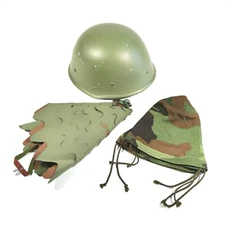 Genuine Yugoslavian Army M89 Helmet Complete Leather Interior Green Vintage 90s