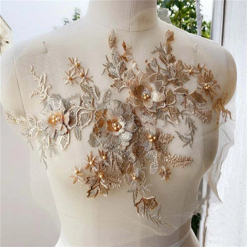 Wedding dress beading diy cheap