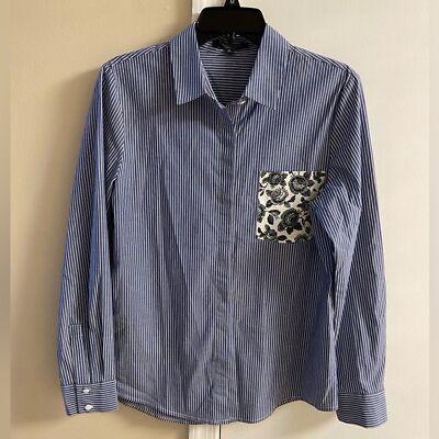 Thakoon for design nation striped button front shirt women Medium NWOT