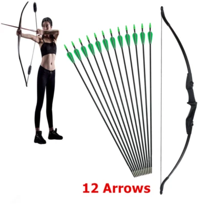 MARKENLOS Arco de tiro con arco de 57 pulgadas arco recurvo RH LH arco de caza arco largo 40 lb derribo DE