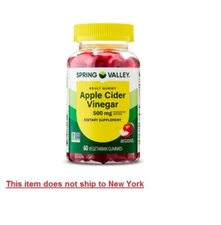 Spring Valley Dietary Supplement Gummies Apple Cider Vinegar 500 mg 60 Count