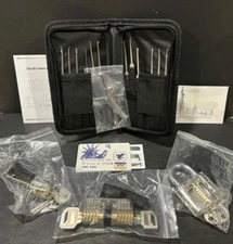 NEW 36 Piece Locksmith Tools Set with 3 Practice Locks & Covers ** LQQK **