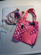 Lot Of 6 Girls Headband And Small Plastic Tote Bag Preowned