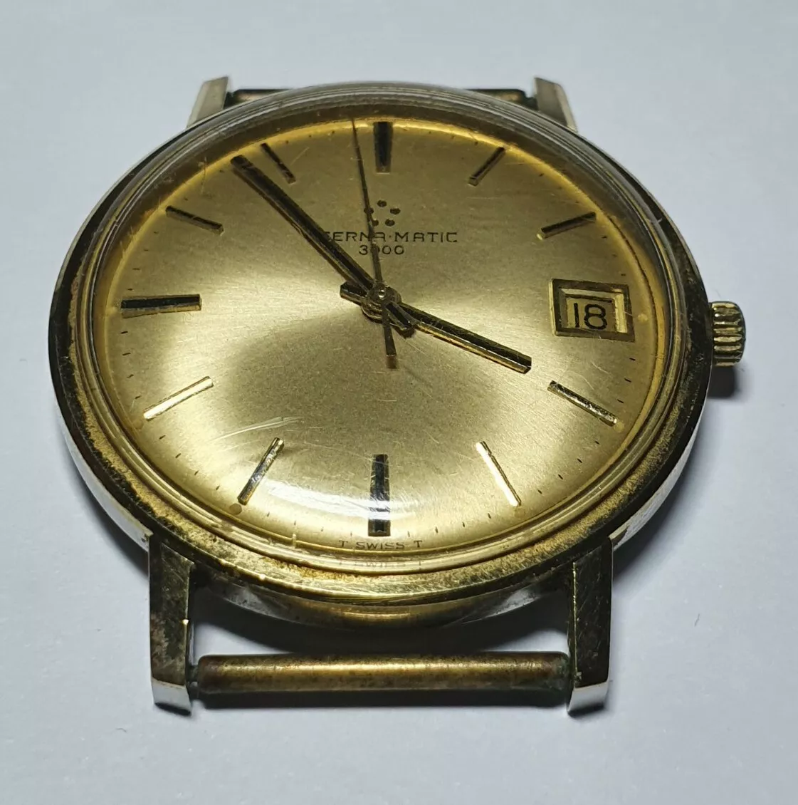 Vintage 1960 Eterna Matic 3000 Deluxe oro 18K reloj para hombres