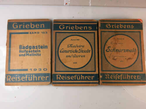 3 Vintage Deutsche Reiseführerbücher mit vielen Klappkarten 1920er - 30 Swartzwald Kanarische Inseln - Bild 1 von 15