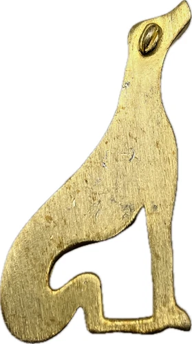 Vintage 1970's MARESCO Signed DOG Silhouette BROOCH Gold Tone Costume Jewelry