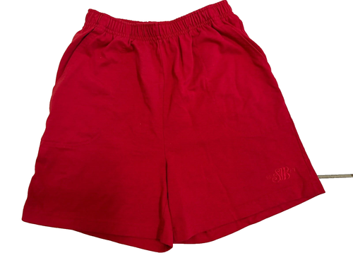 SJB Sport Red Shorts Logo 2 Pockets Elastic Waist Cotton Size PM - Picture 9 of 9