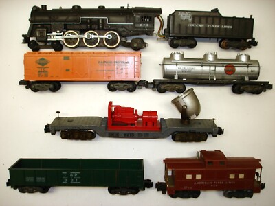 293 American Flyer Locomotive & Tender + 5 Freight Cars [Lot AE12-F27]