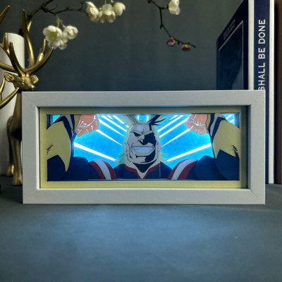 My Hero Academia All Might Anime Manga Decor Light Box Night Light Shadow Box