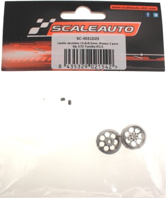 Scaleauto SC4031D25 Felgen SCALEAUTO Ø15,8x8,5mm Monza-2 (Aluminium) gelocht m.A