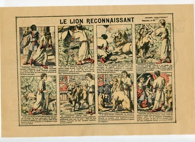TEXOR SOAP ADVERTISING EPINAL IMAGE STYLE // THE GRATEFUL LION