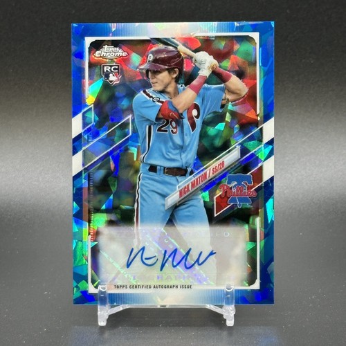 2021 TOPPS CHROME SAPPHIRE UPDATE AUTO - RC #RA-NMA NICK MATON PHILLIES