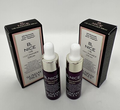 2x Sunday Riley B3 Nice 10% Niacinamide Serum .17oz/5ml Ea Travel Size NIB J230