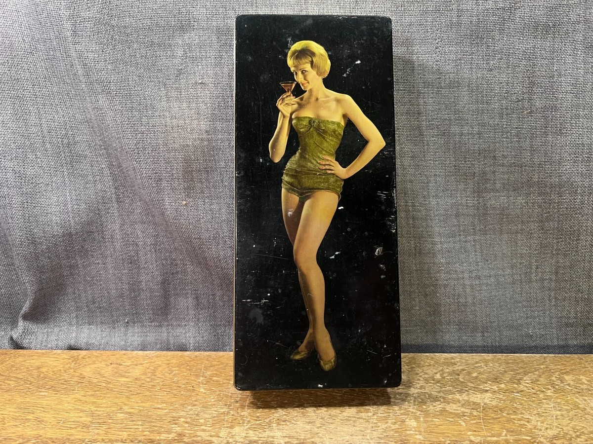 Vintage Thornes Premier Toffee Candy Tin Pin-Up Girl with Martini