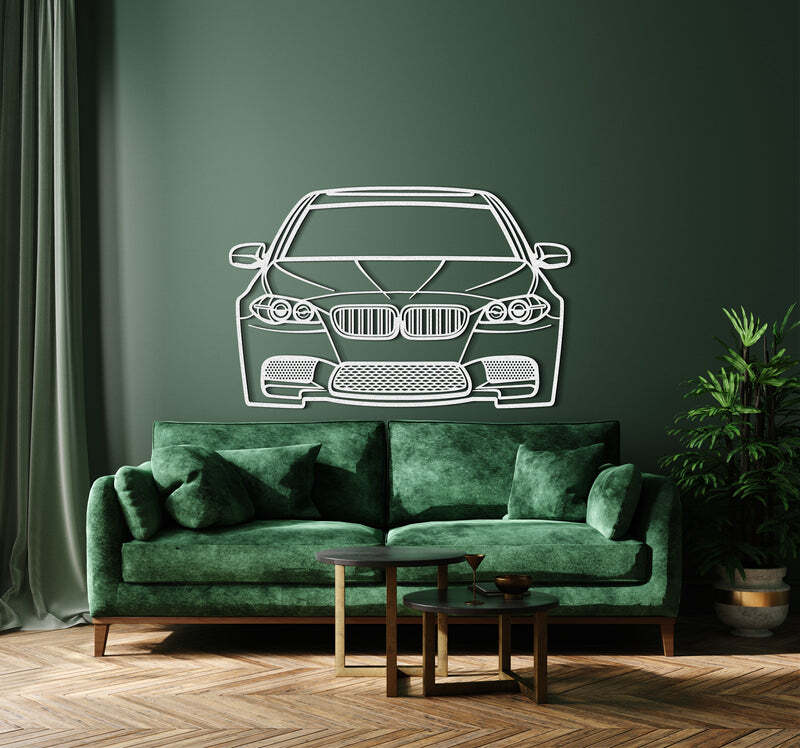 3D Acrylic Metal Car Silhouette Wall Art - USA Auto Decor F10 M5-image