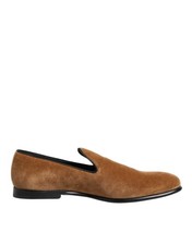 Dolce & Gabbana Brown Suede Slip On Men Loafers Formal Men's Shoes