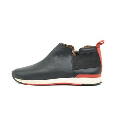 Vionic Damen Cece Sneaker Schwarz/Rot Leder Low-Top Komfortsohle Slip-On EU 40