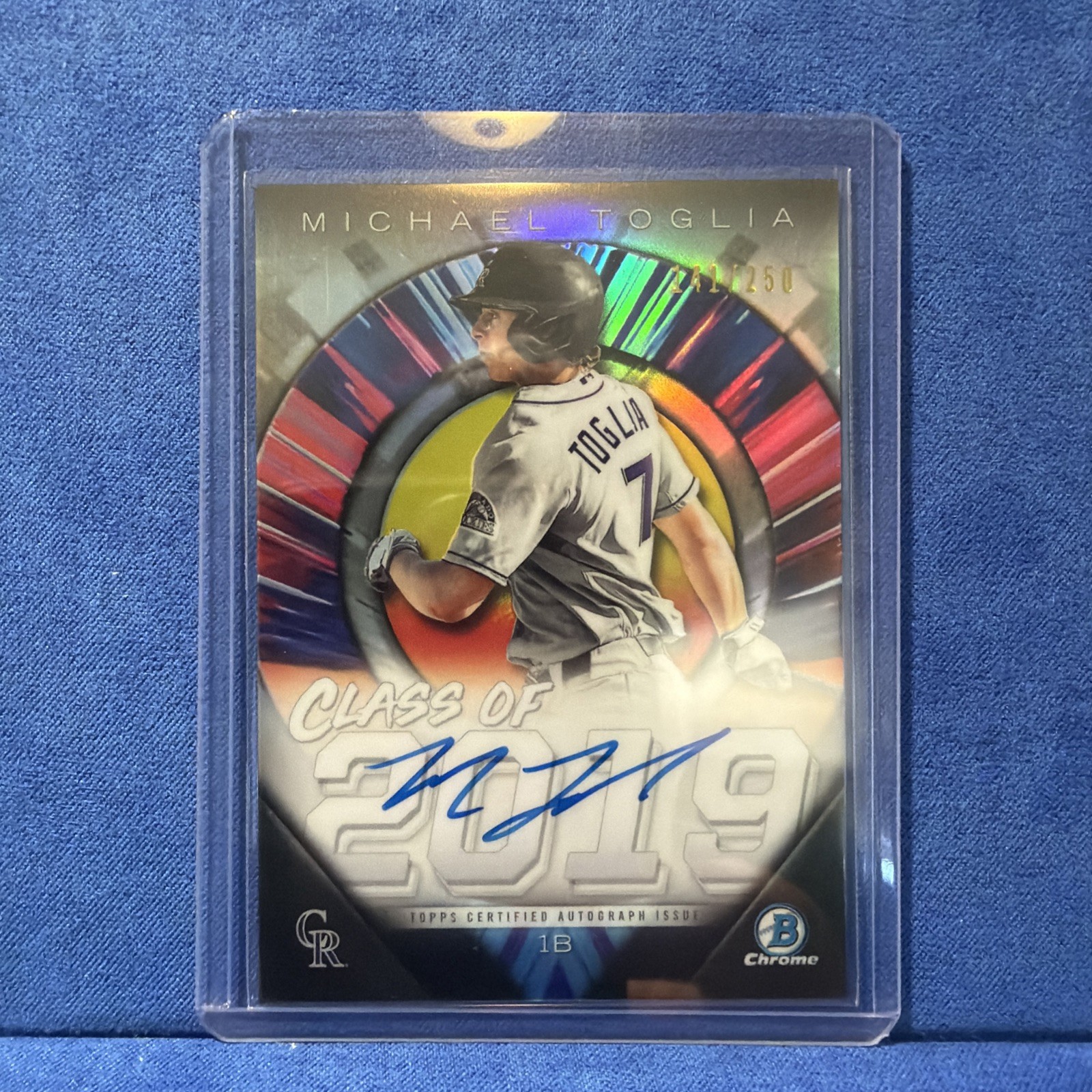 2019 Bowman Draft Chrome Class of /250 Michael Toglia #C19A-MT Auto