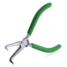 SPEEDWOX Mini Bent Needle Nose Pliers With Teeth 5" 45-Degree petit, Green