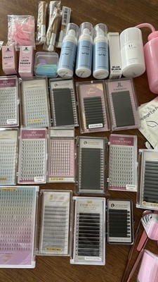  Wimpern Set schwarz bis-7D kurz/mittel/lang inkl. Primer/Oxidant /Zubehör