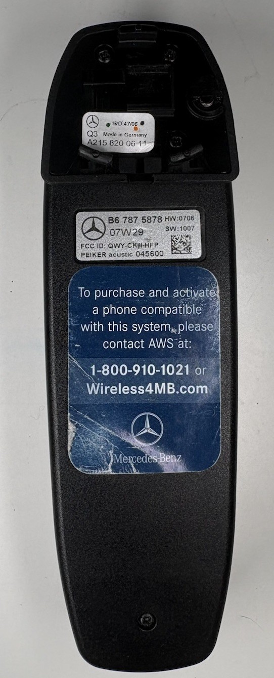2005-2009 Mercedes Benz Bluetooth Phone Cradle Adapter Model B67875878 OEM