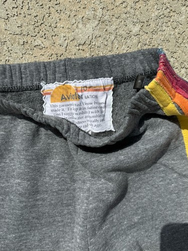 Aviator Nation Gray Youth, 5 Stripes Jogger Sweatpants. Size 10 - Picture 3 of 4