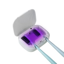 Toothbrush Sanitizeri Case with U V-C Lights, Dryer Heating, Fan Drying - A