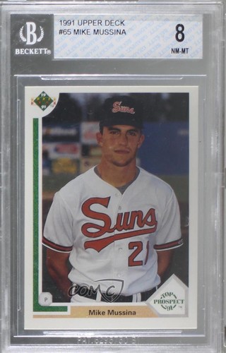 1991 Upper Deck Top Prospect Mike Mussina #65 BGS 8 Rookie RC HOF - Zdjęcie 1 z 3
