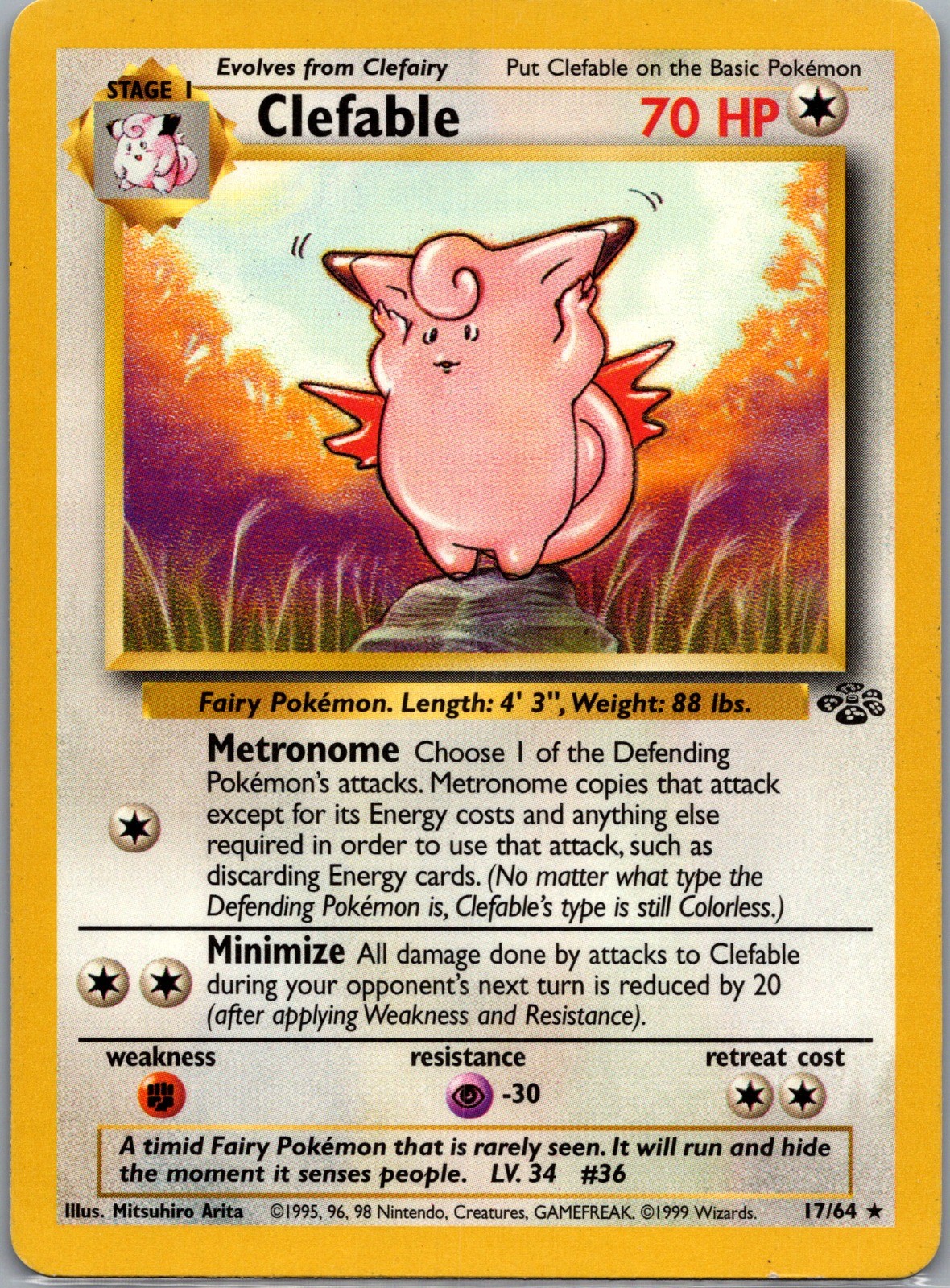 Clefable (17) Unlimited Rare Jungle 17/64 LP