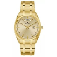 Bulova Classic Surveyor Men's Champagne Dial Stainless Steel Quartz Watch 97C115