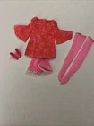 VINTAGE Mattel PJ (barbie) Disco outfit - orange and pink flower dress shoes