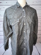 Levi Strauss SilverTab Western Shirt Button Front Small Mens 90s Y2K Long Sleeve