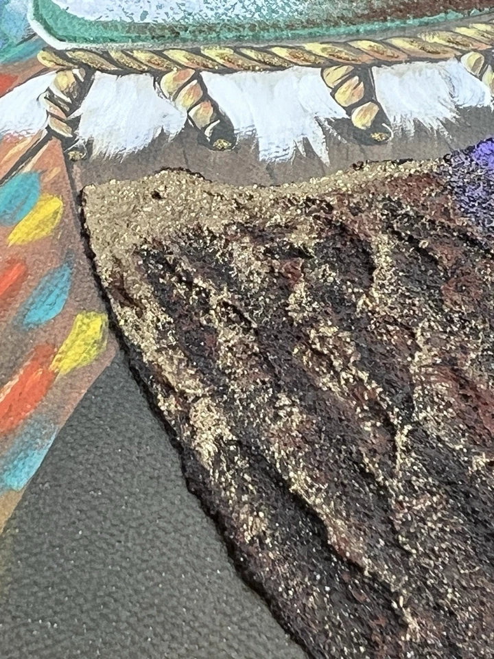 Elaine Dungill African Woman Drummer Litho Canvas VTG Personal Preference 16x12 - Image 4 of 4