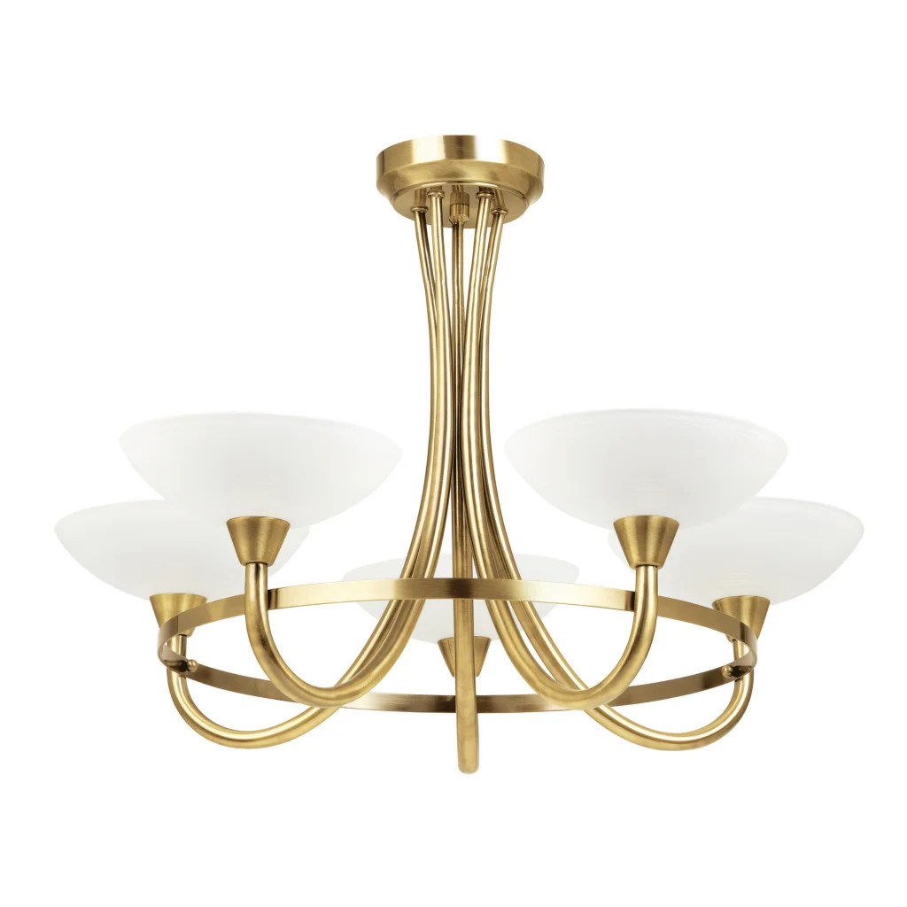 Ceiling Light Brass Cagney 5 Antique Endon Cagney-5AB