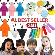 Sensory Kids Chew Chewy Necklace For Biting, Teething, Autism, ADHD & Fidgeting