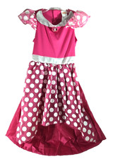 Disney Minnie Mouse Pink Polka Dots Costume Dress with Brooch Size M 7-8