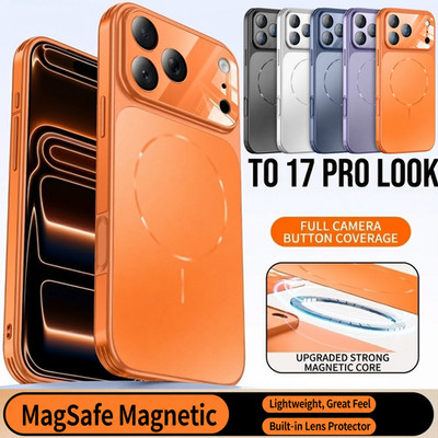 Mag Safe Case W/ Lens Cover For iPhone 13 14 15 16 Pro Max 17 Turn to 17 Pro Max
