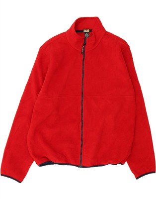 L.L.BEAN Herren Fleecejacke UK 42 XL Rot Polyester AT12