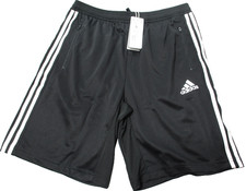 Adidas Mens Large Designed to Move 3-Stripes Shorts Pockets Black & White