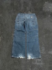 Vintage y2k Distressed faded loose fit Carhartt Carpenter denim pants Size 32x30