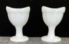 Pair of Vintage Milk Glass footed eye wash cups.