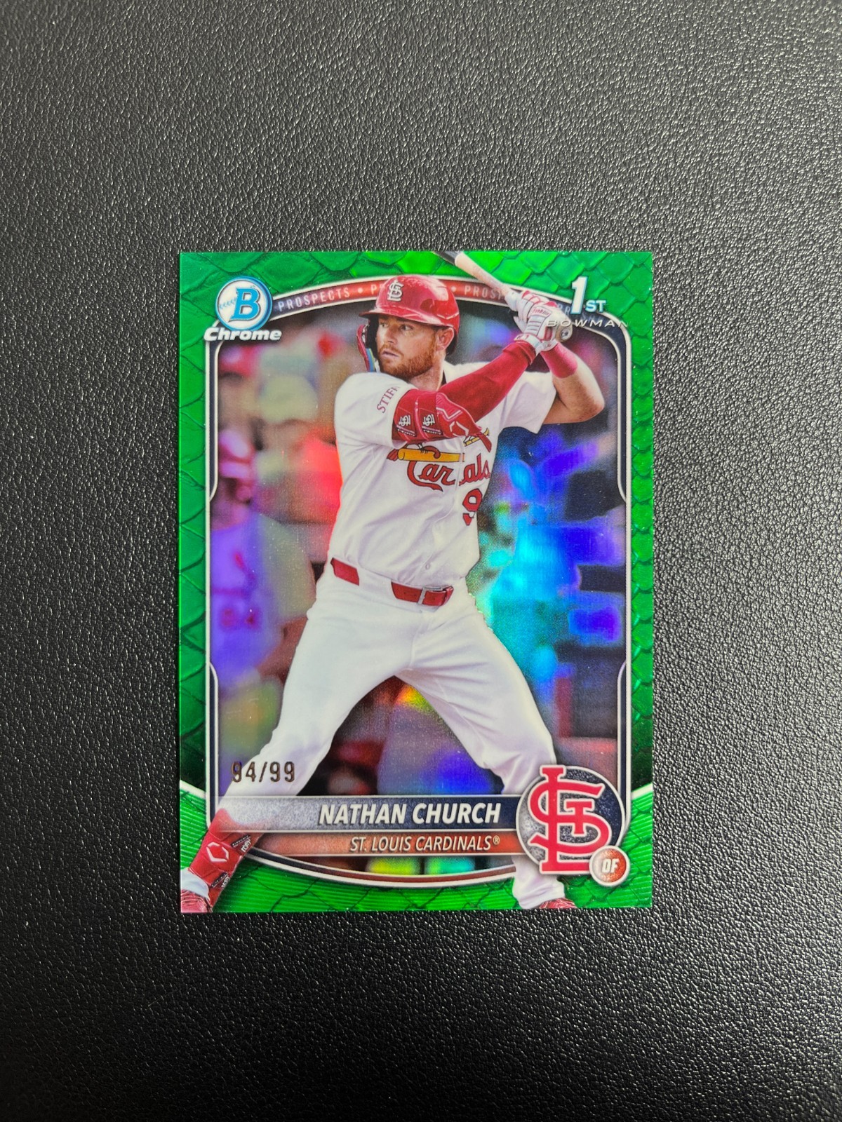 2025 Bowman Chrome #BCP-192 Nathan Church 1st Green Reptilian 94/99 BJXH