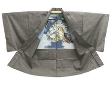 10644C4 Silk Vintage Japanese Kimono Men's Haori Tiger