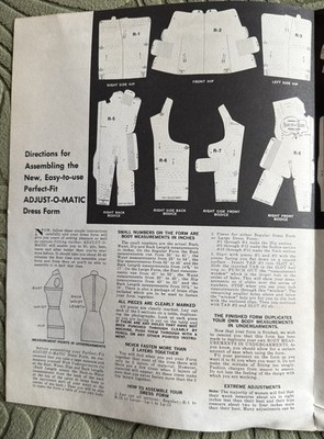 1950's-1960's Perfect Fit adjust-O-Magic Paper Dress form | eBay