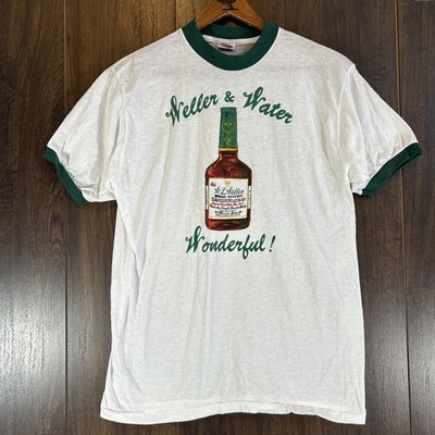 VTG Weller Bourbon Whiskey T-shirt 80 s Water Ringer Pappy Buffalo Trace Stitzel